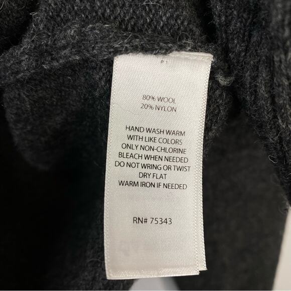 Telluride Clothing Fair-Isle Full Zip Cardigan Wool Blend Charcoal Gray Medium - Picture 11 of 13